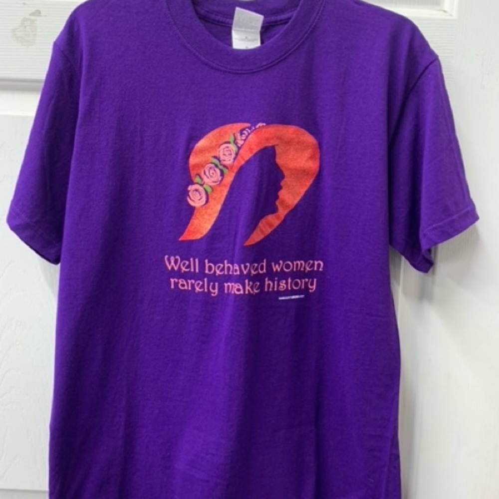 M to XXL purple shirt red hat well behaved women rarely make history